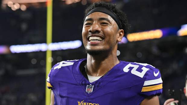 Vikings defensive back Camryn Bynum smiles after a win.